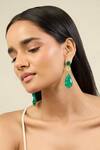 Buy_Isharya_Green Verdant Whimsy Dangler Earrings _at_Aza_Fashions