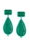 Shop_Isharya_Green Enchanted Trail Dangler Earrings _at_Aza_Fashions