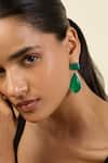 Shop_Isharya_Green Enchanted Trail Dangler Earrings _Online_at_Aza_Fashions
