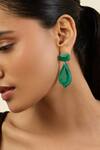 Isharya_Green Enchanted Trail Dangler Earrings _at_Aza_Fashions