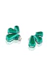 Isharya_Green Emerald Glint Stud Earrings _Online_at_Aza_Fashions
