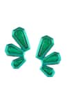 Shop_Isharya_Green Emerald Glint Stud Earrings _at_Aza_Fashions