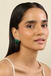Buy_Isharya_Green Emerald Glint Stud Earrings _at_Aza_Fashions