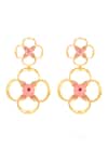 Shop_Isharya_Pink Rosé Radiance Dangler Earrings _at_Aza_Fashions