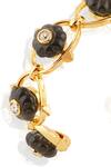 Isharya_Black Stones Midnight Bloom Hoop Earrings _Online_at_Aza_Fashions