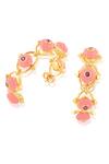 Shop_Isharya_Pink Twilight Bloom Hoop Earrings _at_Aza_Fashions