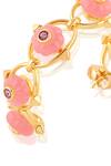 Isharya_Pink Twilight Bloom Hoop Earrings _Online_at_Aza_Fashions