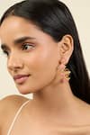 Isharya_Pink Twilight Bloom Hoop Earrings _at_Aza_Fashions