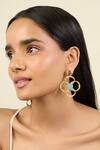 Shop_Isharya_Gold Plated Stones Midnight Bloom Dangler Earrings _Online_at_Aza_Fashions