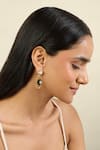 Buy_Isharya_Black Crystals Noir Flora Dangler Earrings _at_Aza_Fashions