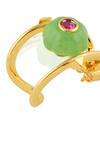 Buy_Isharya_Green Stones Verdant Charm Huggie Hoops _Online_at_Aza_Fashions