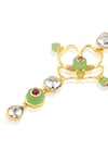Buy_Isharya_Green Stones Botanic Brilliance Dangler Earrings _Online_at_Aza_Fashions