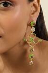 Shop_Isharya_Green Stones Botanic Brilliance Dangler Earrings _Online_at_Aza_Fashions