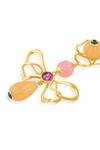Buy_Isharya_Pink Beads Dusky Bloom Dangler Earrings _Online_at_Aza_Fashions
