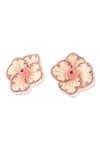 Isharya_Pink Stones Rosé Frost Stud Earrings _Online_at_Aza_Fashions