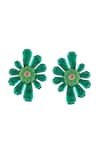 Shop_Isharya_Green Garden Gleam Stud Earrings _at_Aza_Fashions