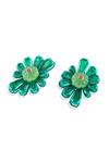 Isharya_Green Garden Gleam Stud Earrings _Online_at_Aza_Fashions