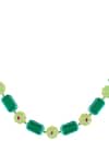 Isharya_Green Verdant Bloom Statement Necklace _Online_at_Aza_Fashions