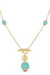 Isharya_Blue Celestial Bloom Long Toggle Necklace _Online_at_Aza_Fashions