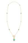 Shop_Isharya_Blue Celestial Bloom Long Toggle Necklace _at_Aza_Fashions