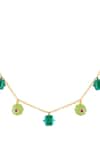 Isharya_Green Enchanted Garden Charm Necklace _Online_at_Aza_Fashions