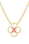 Buy_Isharya_Pink Rosé Glow Pendant Necklace _Online_at_Aza_Fashions