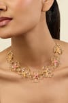 Isharya_Multi Color Garden Bloom Choker Necklace _at_Aza_Fashions