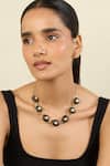 Buy_Isharya_Black Midnight Garden Collar Necklace _at_Aza_Fashions