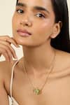 Shop_Isharya_Green Enchanted Blossom Pendant Necklace _Online_at_Aza_Fashions