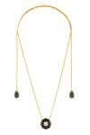 Shop_Isharya_Black Noir Garden Statement Necklace _at_Aza_Fashions