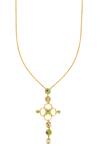 Isharya_Gold Plated Rosé Garden Pendant Necklace _Online_at_Aza_Fashions