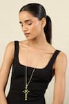 Buy_Isharya_Gold Plated Rosé Garden Pendant Necklace _at_Aza_Fashions