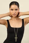 Shop_Isharya_Gold Plated Rosé Garden Pendant Necklace _Online_at_Aza_Fashions