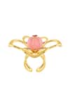 Shop_Isharya_Gold Plated Rosé Fleur 18k Ring _at_Aza_Fashions