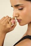 Isharya_Gold Plated Rosé Fleur 18k Ring _at_Aza_Fashions