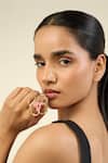 Buy_Isharya_Gold Plated Rosé Fleur 18k Ring _at_Aza_Fashions