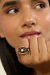 Buy_Isharya_Black Stones Noir Luxe 18k Gold Plated Ring _at_Aza_Fashions