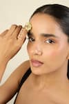 Shop_Isharya_Gold Plated Stones Floral Whimsy 18k Ring _Online_at_Aza_Fashions