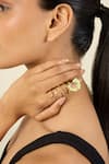 Isharya_Gold Plated Stones Floral Whimsy 18k Ring _at_Aza_Fashions