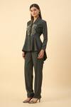 Buy_Aakaar_Gray Grey Moss Crepe Blazer And Pant Set _Online_at_Aza_Fashions