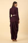 Shop_Aakaar_Purple Moss Crepe Blazer Dhoti Set _at_Aza_Fashions