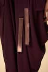 Aakaar_Purple Moss Crepe Blazer Dhoti Set _at_Aza_Fashions