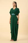 Aakaar_Green Draped Maxi Dress _Online_at_Aza_Fashions