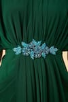 Aakaar_Green Draped Maxi Dress _at_Aza_Fashions