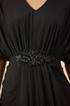 Aakaar_Black Pure Silk Crepe Draped Dress _at_Aza_Fashions