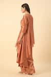 Shop_Aakaar_Orange Matka Silk Tunic And Skirt Set _at_Aza_Fashions