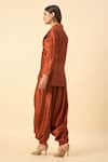 Shop_Aakaar_Copper Brown Matka Silk Dhoti Set _at_Aza_Fashions