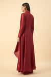 Shop_Aakaar_Crimson Red Tunic And Palazzo Set _at_Aza_Fashions