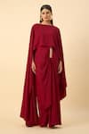 Buy_Aakaar_Red Moss Crepe Draped Maxi Dress _at_Aza_Fashions