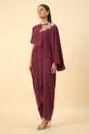 Aakaar_Purple Draped Maxi Dress _Online_at_Aza_Fashions